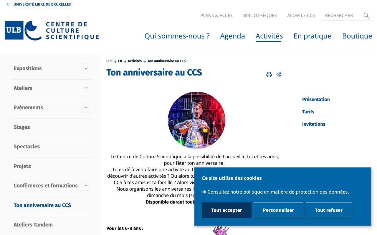 CCS Centre de Culture Scientifique ULB