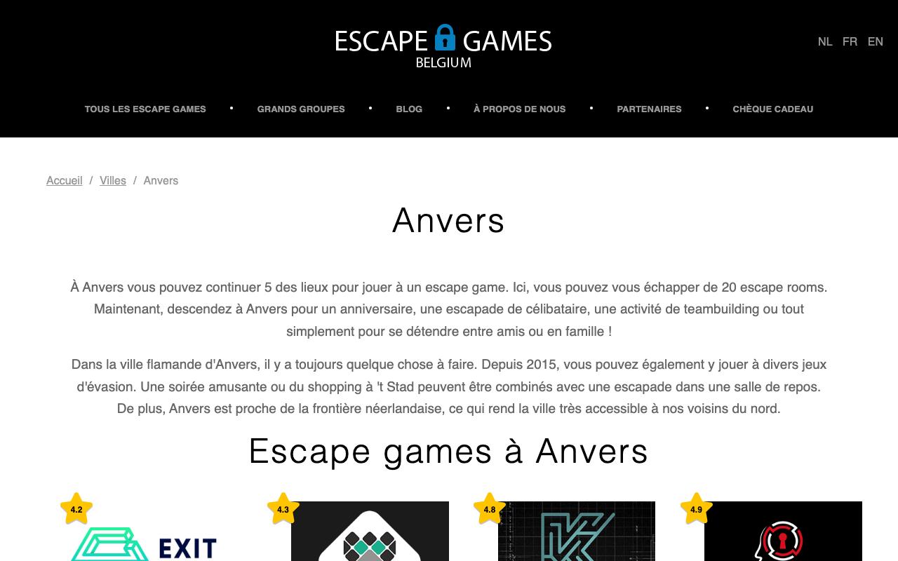 Escape Games Belgium Anvers